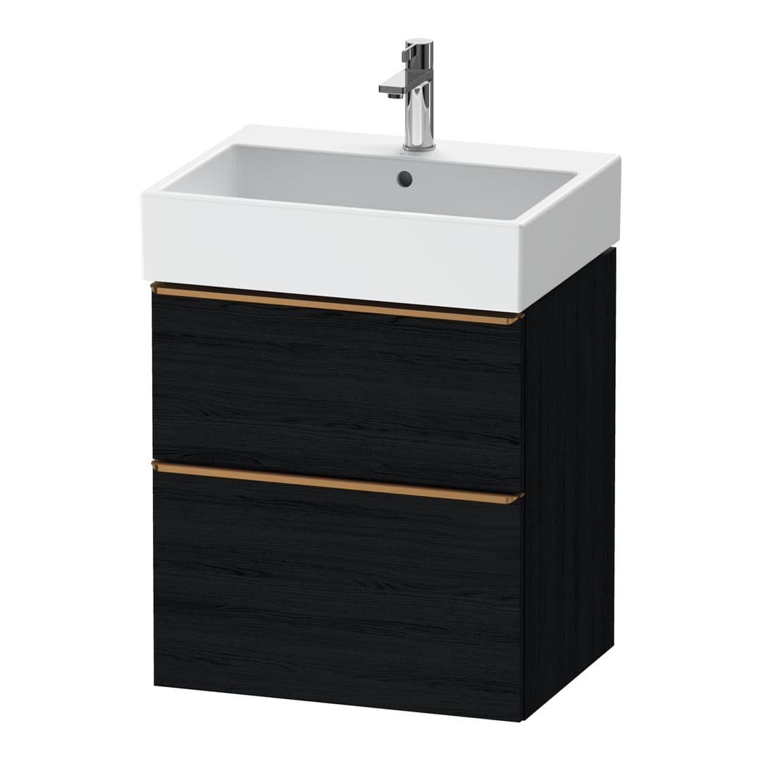 Duravit D-Neo – Έπιπλο Νιπτήρα – 584 mm, 2 συρτάρια, νιπτήρας κέντρο, 584 x 442 x 625 mm, Bronze Brushed – Black oak Matt, Decor (DE4371004160000)
