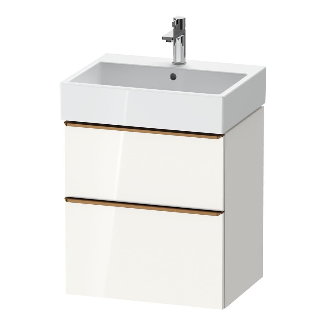 Duravit D-Neo – Έπιπλο Νιπτήρα – 584 mm, 2 συρτάρια, νιπτήρας κέντρο, 584 x 442 x 625 mm, Bronze Brushed – White High Gloss, Decor (DE4371004220000)