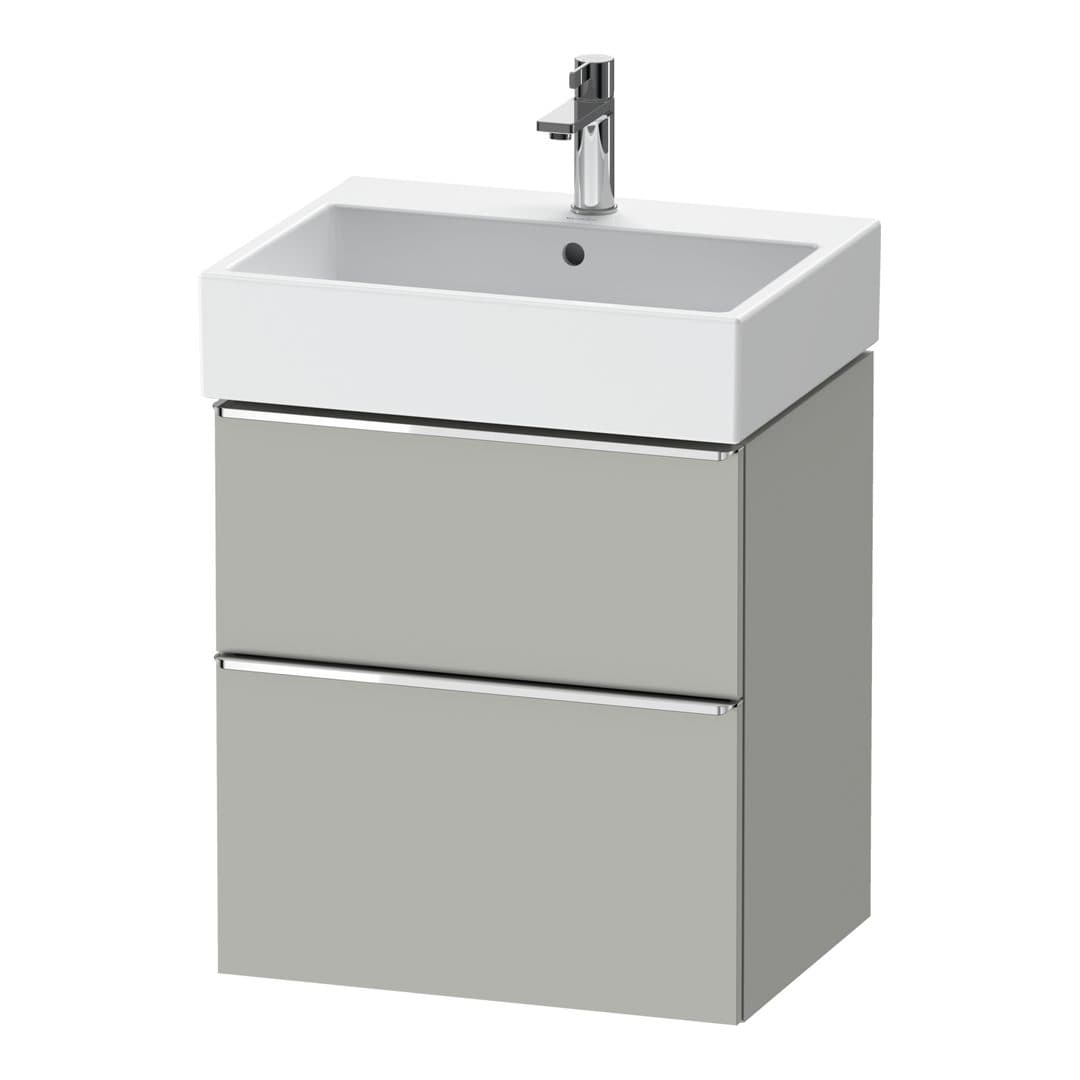 Duravit D-Neo – Έπιπλο Νιπτήρα – 584 mm, 2 συρτάρια, νιπτήρας κέντρο, 584 x 442 x 625 mm, Chrome High Gloss – Concrete grey Matt, Decor (DE4371010070000)