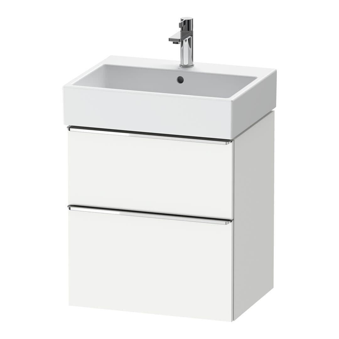 Duravit D-Neo – Έπιπλο Νιπτήρα – 584 mm, 2 συρτάρια, νιπτήρας κέντρο, 584 x 442 x 625 mm, Chrome High Gloss – White Matt, Decor (DE4371010180000)