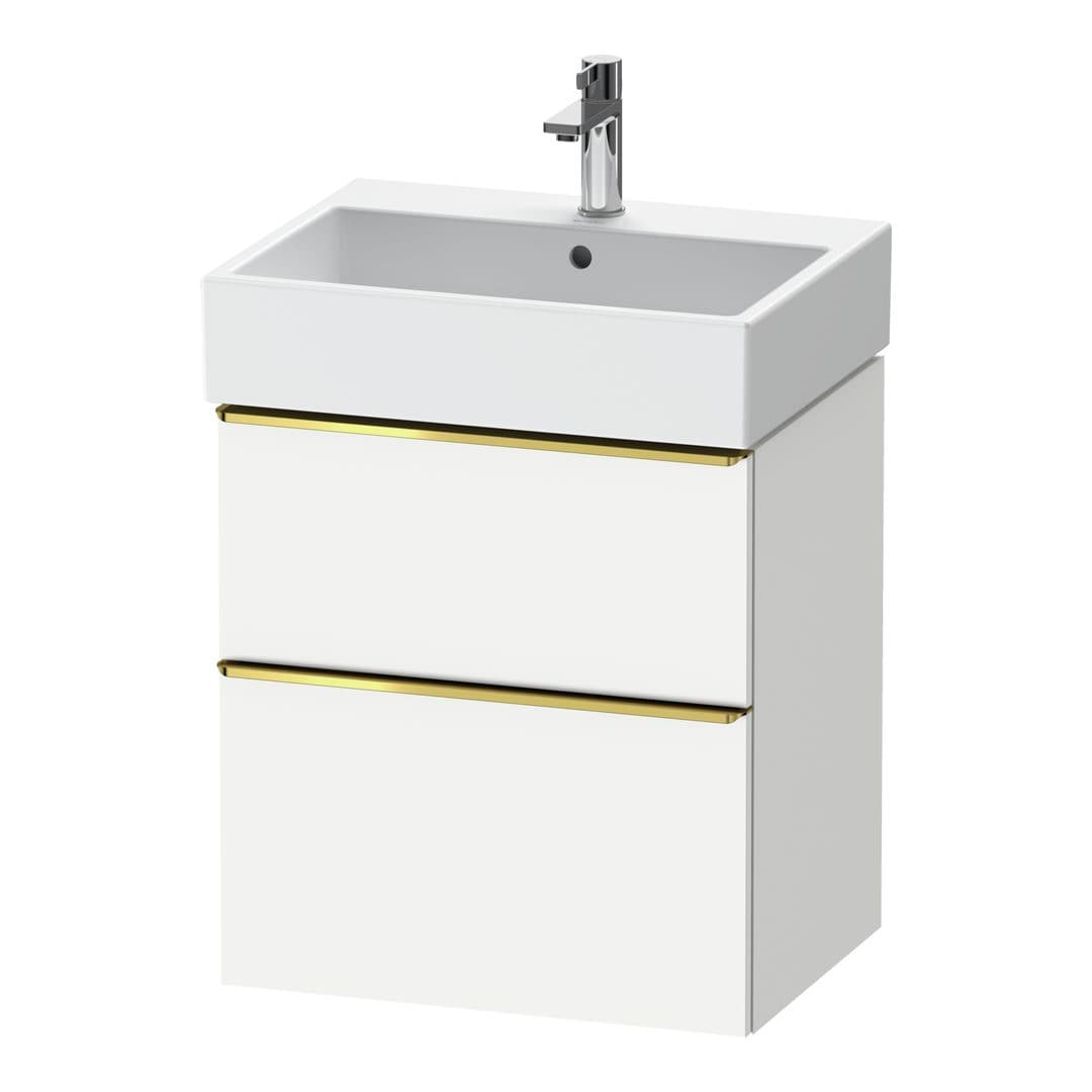 Duravit D-Neo – Έπιπλο Νιπτήρα – 584 mm, 2 συρτάρια, νιπτήρας κέντρο, 584 x 442 x 625 mm, Gold Polished – White Matt, Decor (DE4371034180000)