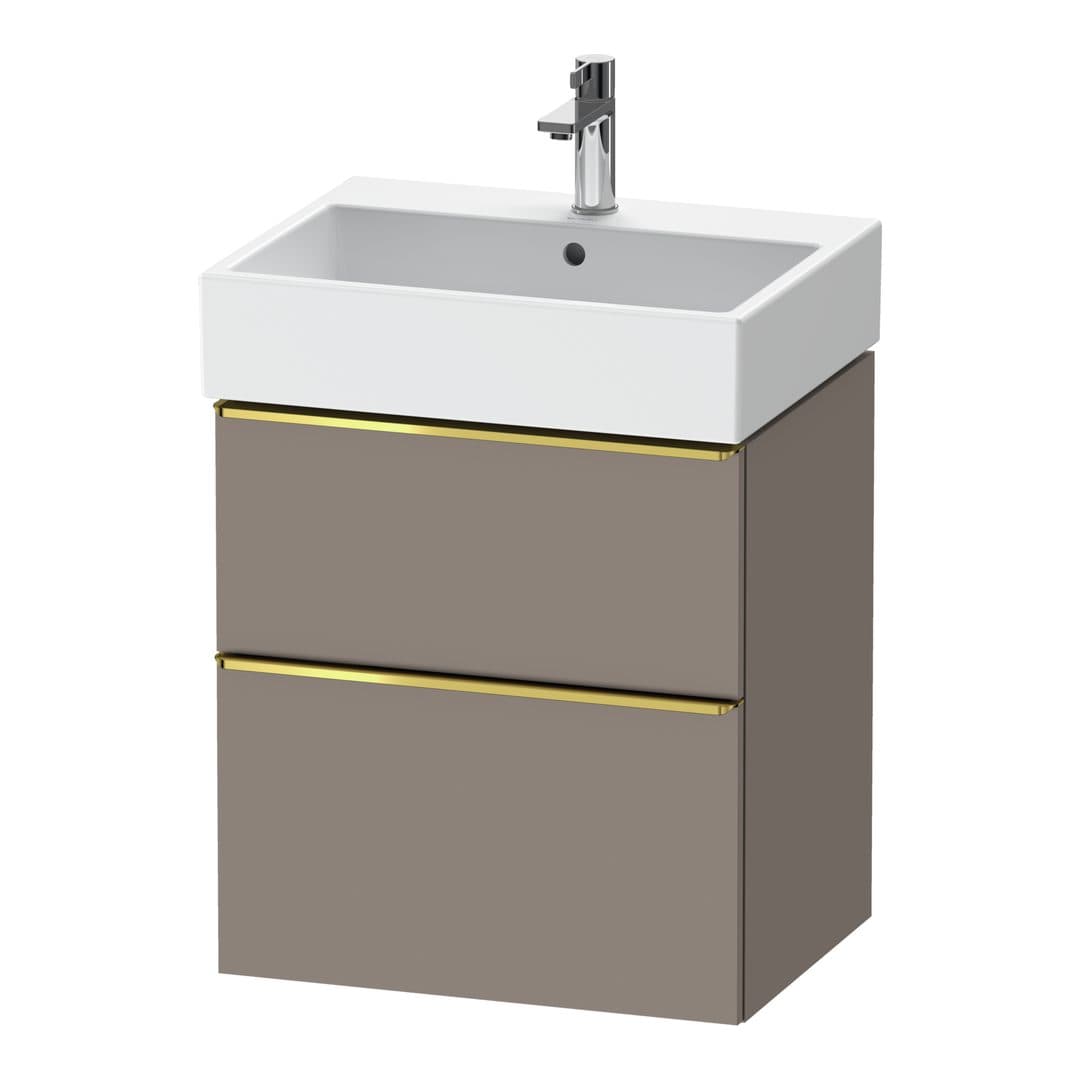 Duravit D-Neo – Έπιπλο Νιπτήρα – 584 mm, 2 συρτάρια, νιπτήρας κέντρο, 584 x 442 x 625 mm, Gold Polished – Basalte Matt, Decor (DE4371034430000)