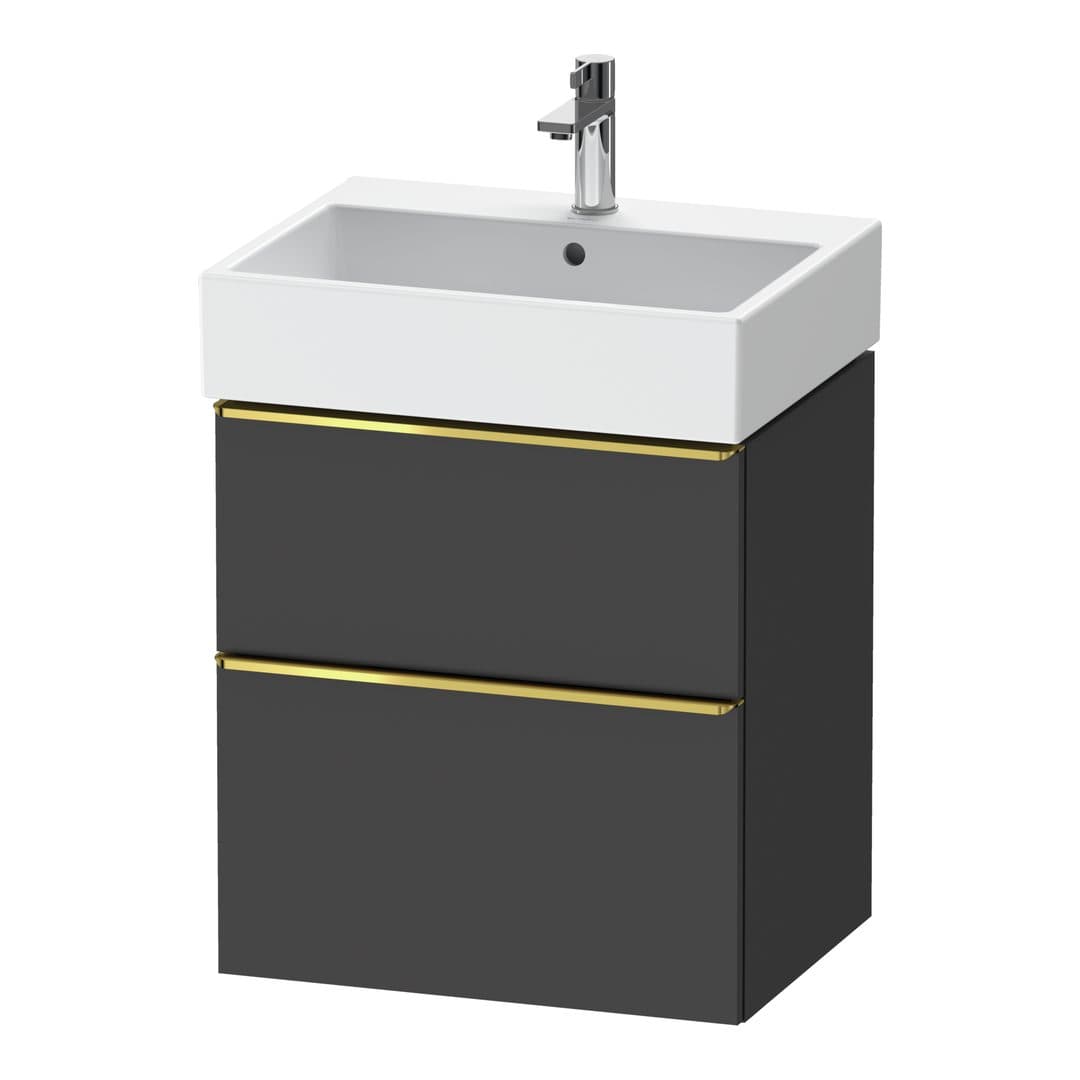 Duravit D-Neo – Έπιπλο Νιπτήρα – 584 mm, 2 συρτάρια, νιπτήρας κέντρο, 584 x 442 x 625 mm, Gold Polished – Graphite Matt, Decor (DE4371034490000)