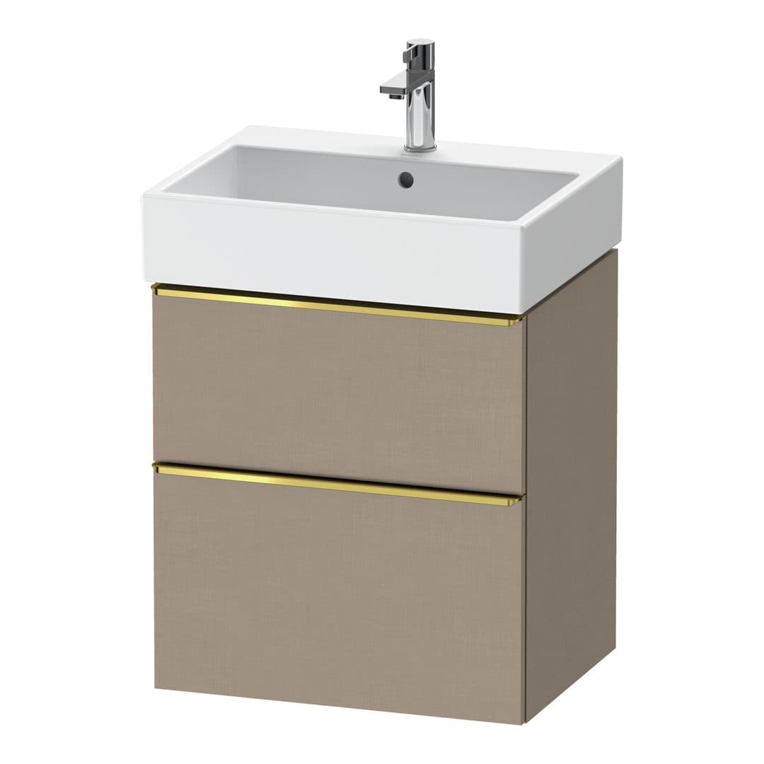 Duravit D-Neo – Έπιπλο Νιπτήρα – 584 mm, 2 συρτάρια, νιπτήρας κέντρο, 584 x 442 x 625 mm, Gold Polished – Linen Matt, Decor (DE4371034750000)