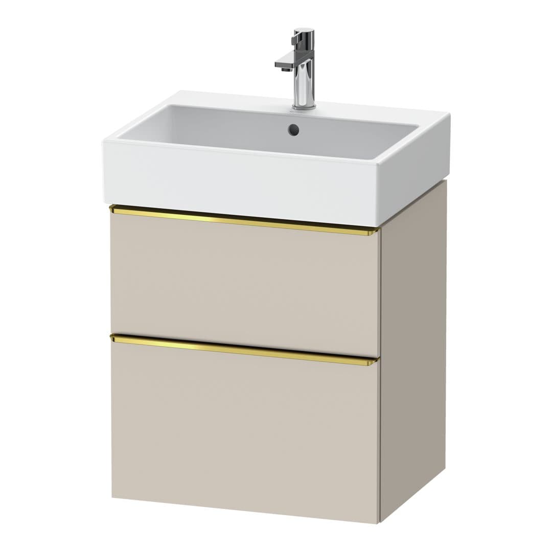 Duravit D-Neo – Έπιπλο Νιπτήρα – 584 mm, 2 συρτάρια, νιπτήρας κέντρο, 584 x 442 x 625 mm, Gold Polished – Taupe Matt, Decor (DE4371034910000)