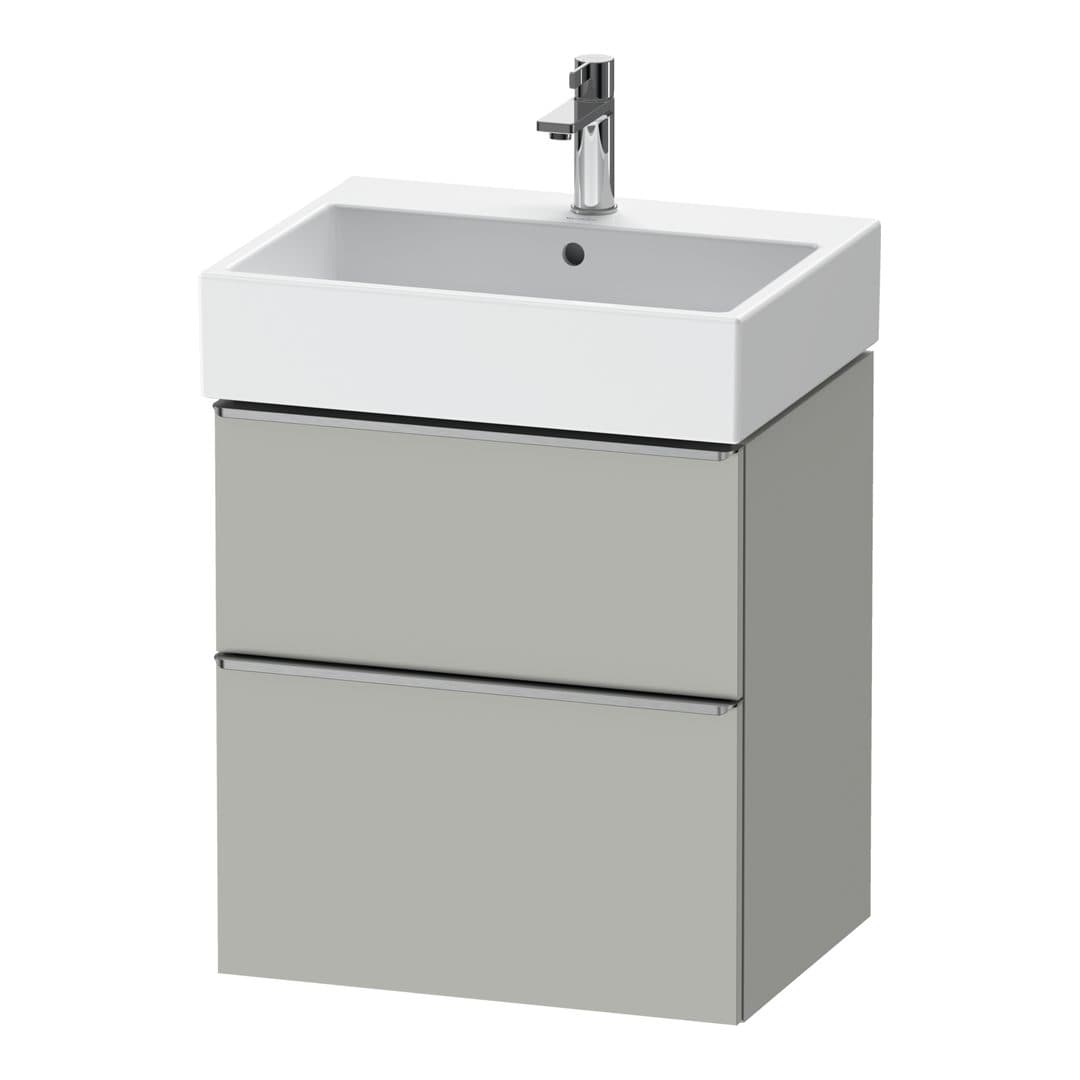 Duravit D-Neo – Έπιπλο Νιπτήρα – 584 mm, 2 συρτάρια, νιπτήρας κέντρο, 584 x 442 x 625 mm, Stainless steel Brushed – Concrete grey Matt, Decor (DE4371070070000)