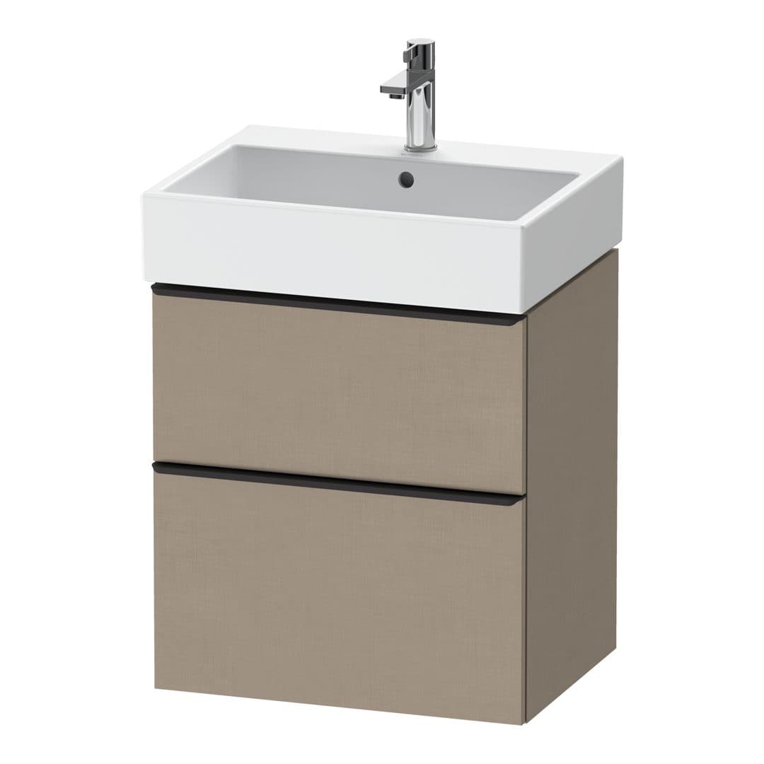 Duravit D-Neo – Έπιπλο Νιπτήρα – 584 mm, 2 συρτάρια, νιπτήρας κέντρο, 584 x 442 x 625 mm, Diamond black Matt – Linen Matt, Decor (DE43710BD750000)