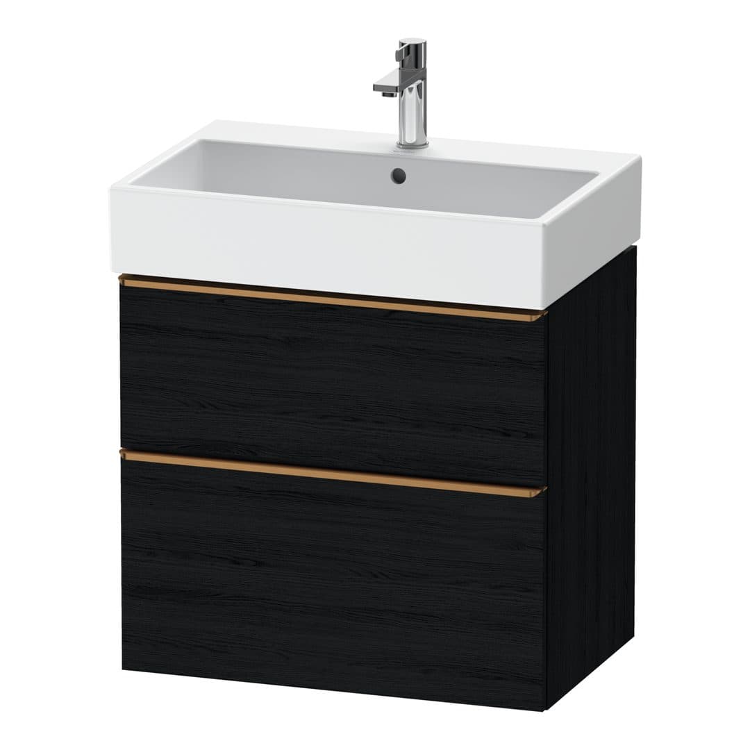 Duravit D-Neo – Έπιπλο Νιπτήρα – 684 mm, 2 συρτάρια, νιπτήρας κέντρο, Bronze Brushed – Black oak Matt, Decor (DE4372004160000)