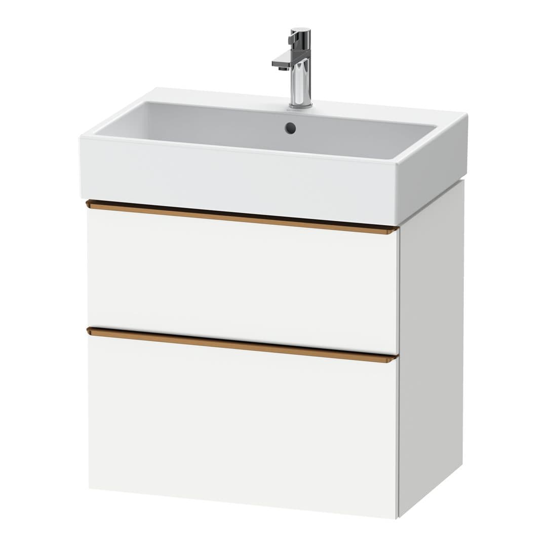Duravit D-Neo – Έπιπλο Νιπτήρα – 684 mm, 2 συρτάρια, νιπτήρας κέντρο, Bronze Brushed – White Matt, Decor (DE4372004180000)