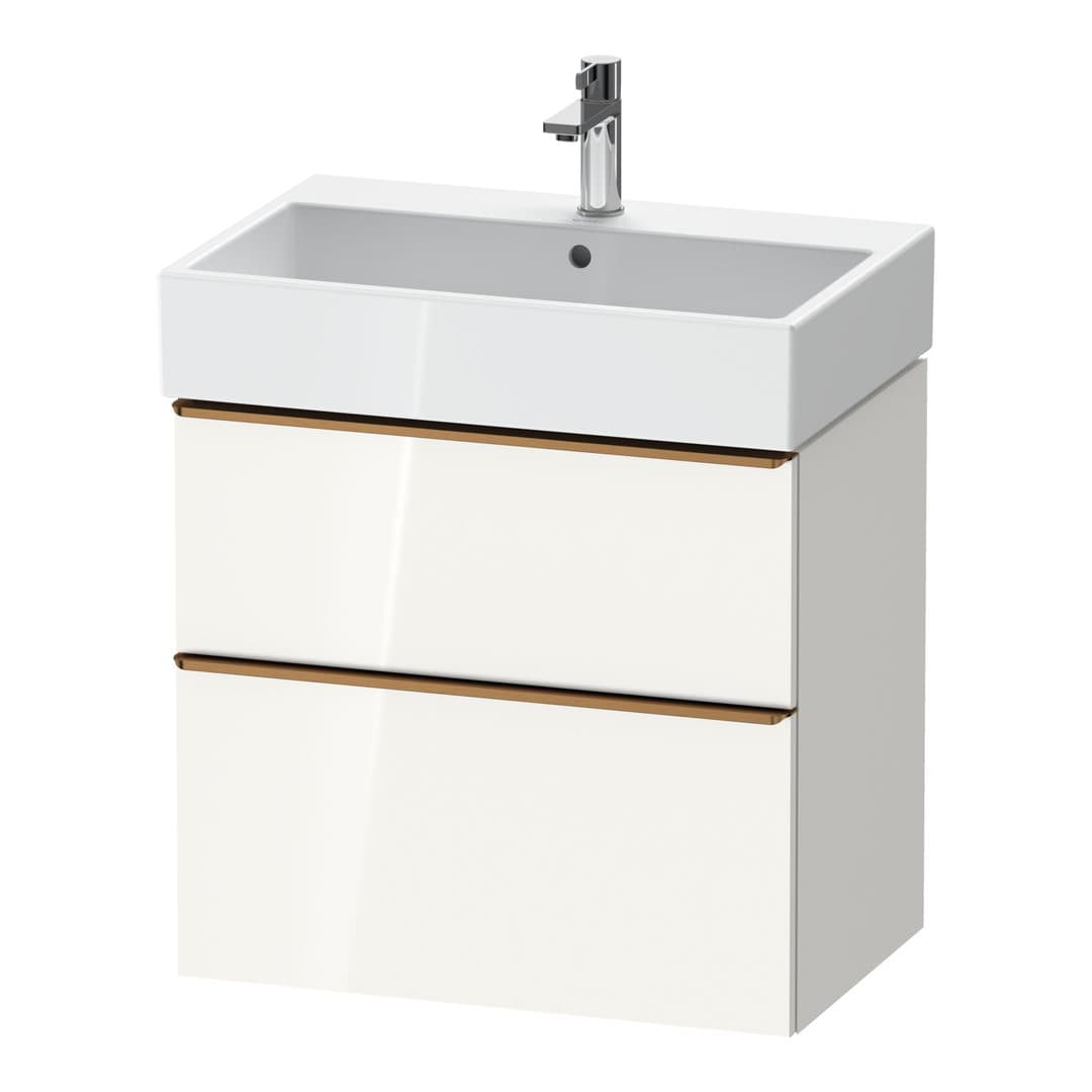 Duravit D-Neo – Έπιπλο Νιπτήρα – 684 mm, 2 συρτάρια, νιπτήρας κέντρο, Bronze Brushed – White High Gloss, Decor (DE4372004220000)