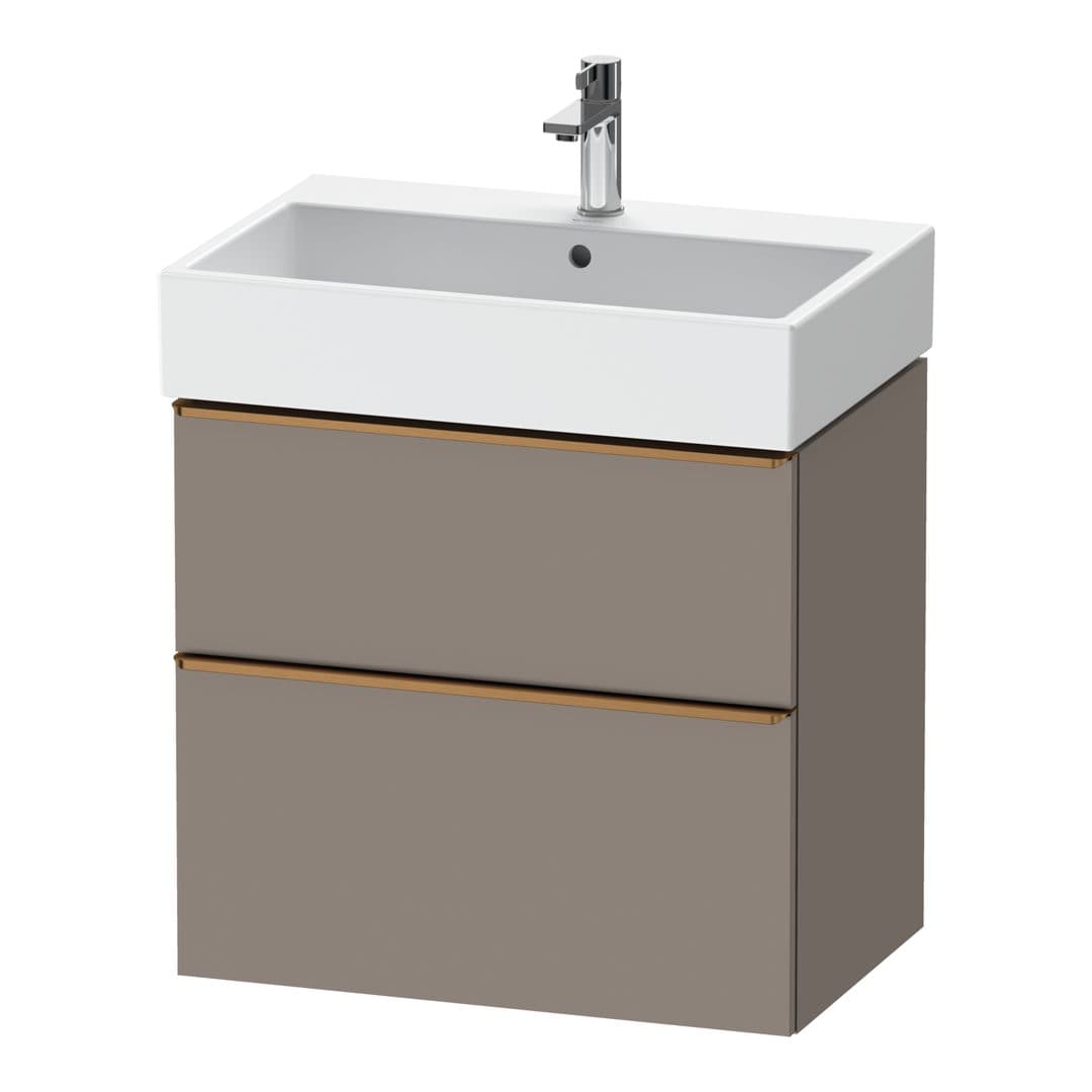 Duravit D-Neo – Έπιπλο Νιπτήρα – 684 mm, 2 συρτάρια, νιπτήρας κέντρο, Bronze Brushed – Basalte Matt, Decor (DE4372004430000)