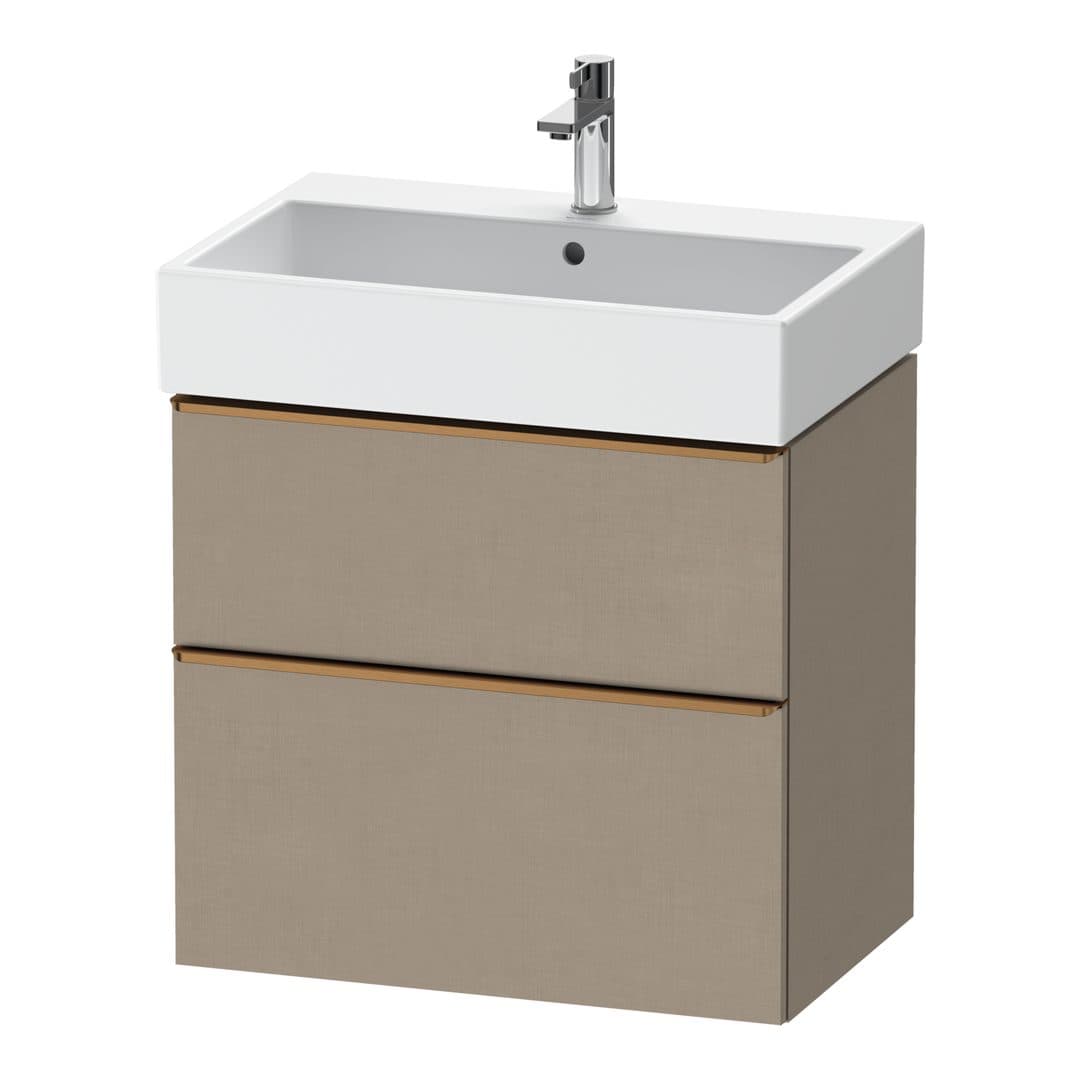 Duravit D-Neo – Έπιπλο Νιπτήρα – 684 mm, 2 συρτάρια, νιπτήρας κέντρο, Bronze Brushed – Linen Matt, Decor (DE4372004750000)