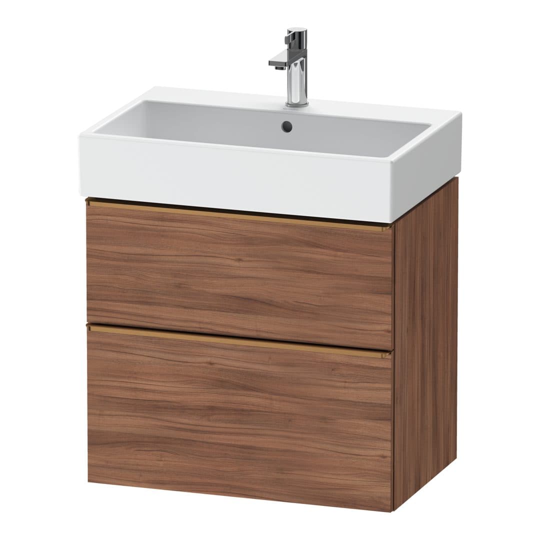 Duravit D-Neo – Έπιπλο Νιπτήρα – 684 mm, 2 συρτάρια, νιπτήρας κέντρο, Bronze Brushed – Walnut Matt, Decor (DE4372004790000)