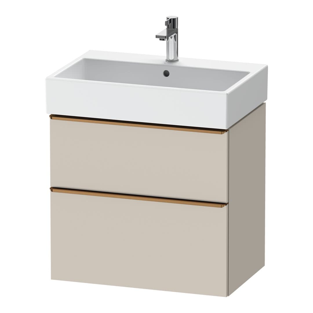 Duravit D-Neo – Έπιπλο Νιπτήρα – 684 mm, 2 συρτάρια, νιπτήρας κέντρο, Bronze Brushed – Taupe Matt, Decor (DE4372004910000)