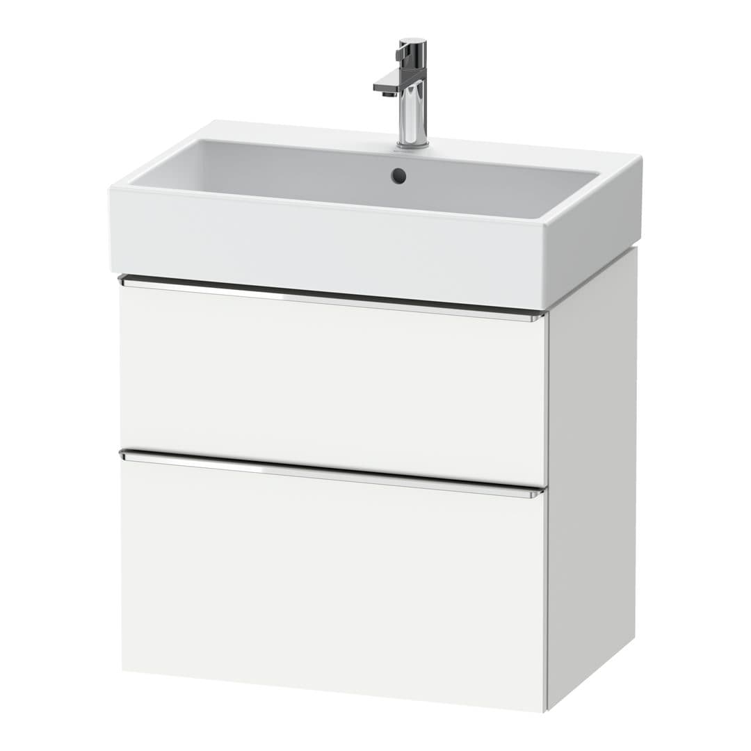 Duravit D-Neo – Έπιπλο Νιπτήρα – 684 mm, 2 συρτάρια, νιπτήρας κέντρο, Chrome High Gloss – White Matt, Decor (DE4372010180000)