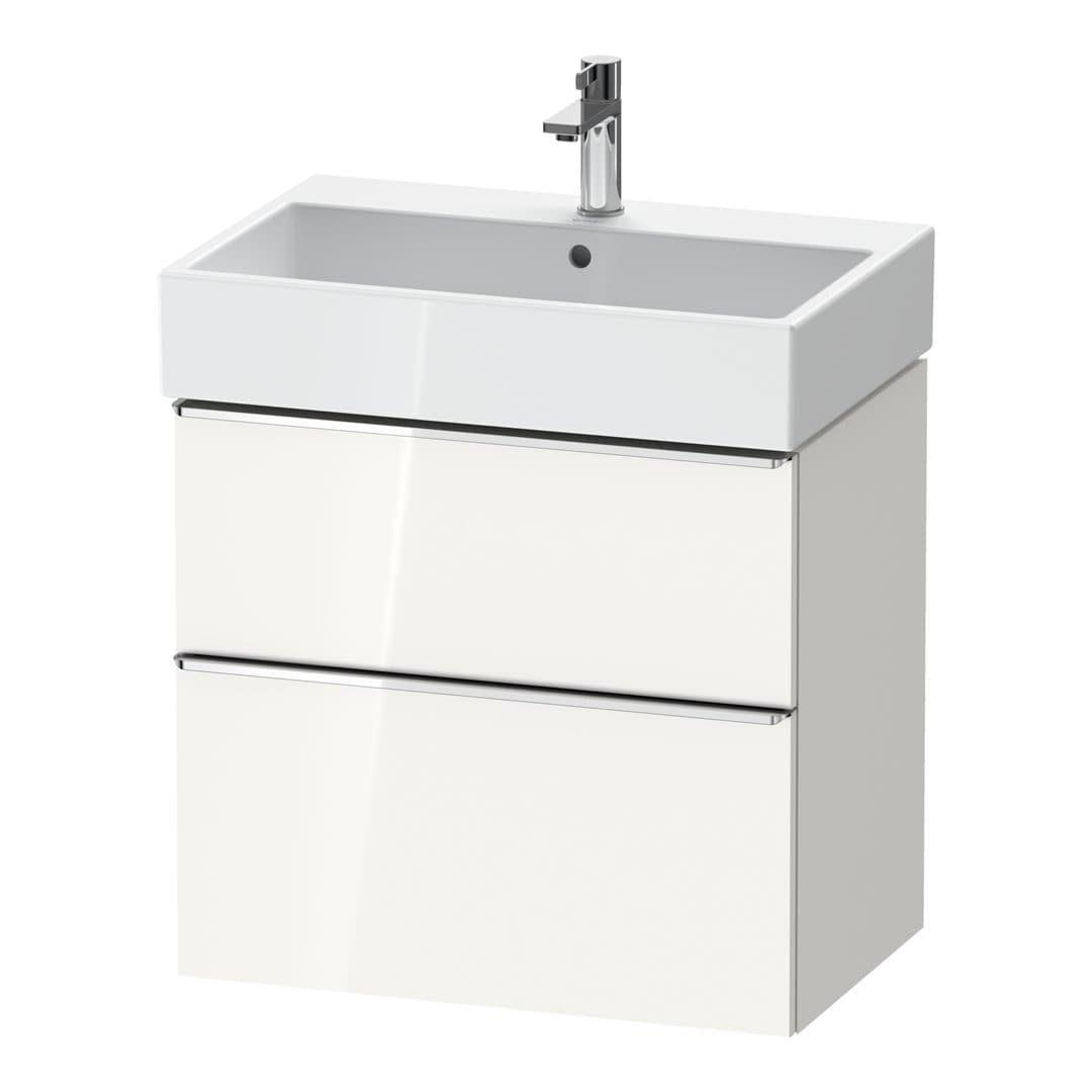Duravit D-Neo – Έπιπλο Νιπτήρα – 684 mm, 2 συρτάρια, νιπτήρας κέντρο, Chrome High Gloss – White High Gloss, Decor (DE4372010220000)