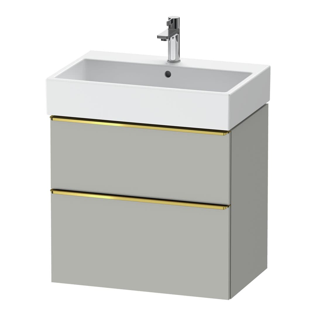 Duravit D-Neo – Έπιπλο Νιπτήρα – 684 mm, 2 συρτάρια, νιπτήρας κέντρο, Gold Polished – Concrete grey Matt, Decor (DE4372034070000)