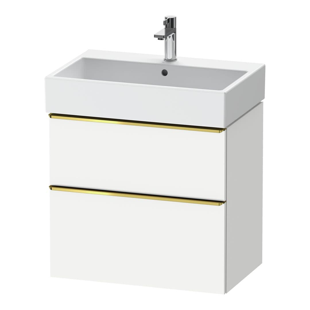 Duravit D-Neo – Έπιπλο Νιπτήρα – 684 mm, 2 συρτάρια, νιπτήρας κέντρο, Gold Polished – White Matt, Decor (DE4372034180000)
