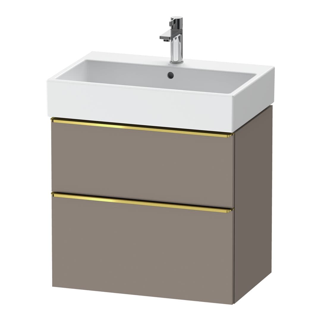 Duravit D-Neo – Έπιπλο Νιπτήρα – 684 mm, 2 συρτάρια, νιπτήρας κέντρο, Gold Polished – Basalte Matt, Decor (DE4372034430000)