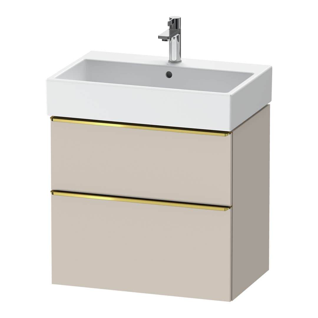 Duravit D-Neo – Έπιπλο Νιπτήρα – 684 mm, 2 συρτάρια, νιπτήρας κέντρο, Gold Polished – Taupe Matt, Decor (DE4372034910000)