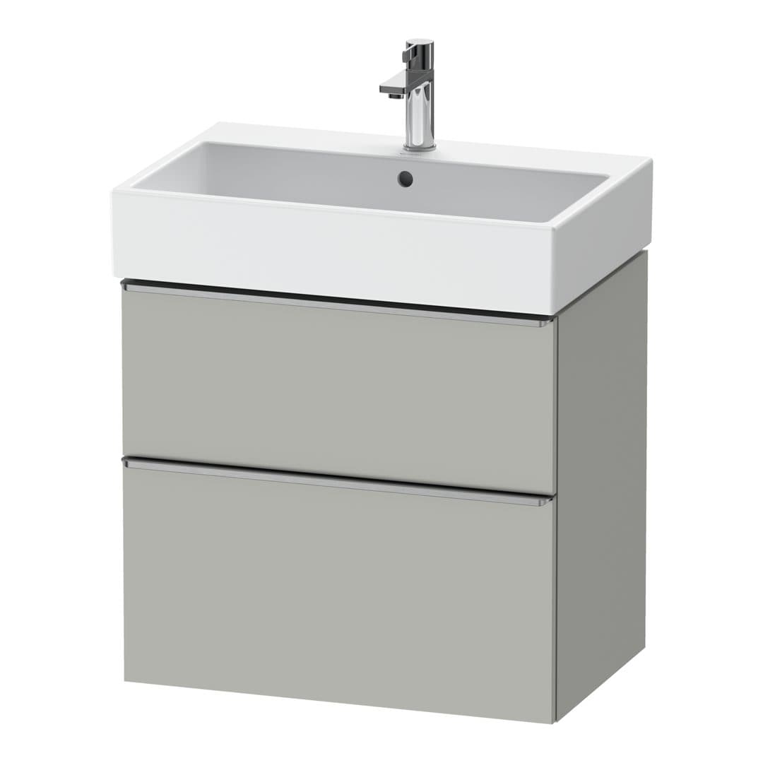 Duravit D-Neo – Έπιπλο Νιπτήρα – 684 mm, 2 συρτάρια, νιπτήρας κέντρο, Stainless steel Brushed – Concrete grey Matt, Decor (DE4372070070000)