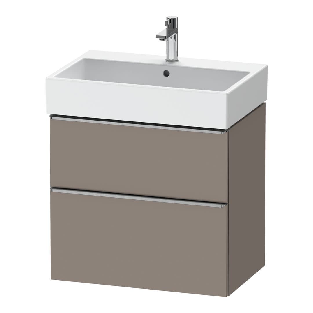 Duravit D-Neo – Έπιπλο Νιπτήρα – 684 mm, 2 συρτάρια, νιπτήρας κέντρο, Stainless steel Brushed – Basalte Matt, Decor (DE4372070430000)