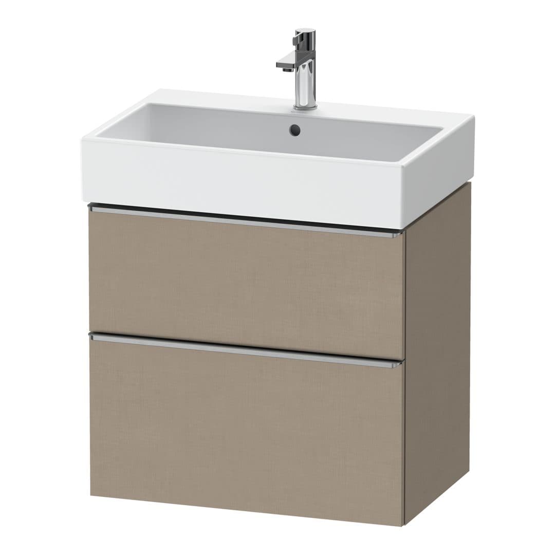 Duravit D-Neo – Έπιπλο Νιπτήρα – 684 mm, 2 συρτάρια, νιπτήρας κέντρο, Stainless steel Brushed – Linen Matt, Decor (DE4372070750000)