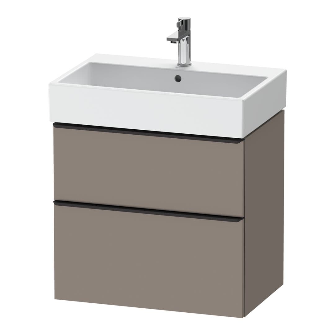 Duravit D-Neo – Έπιπλο Νιπτήρα – 684 mm, 2 συρτάρια, νιπτήρας κέντρο, Diamond black Matt – Basalte Matt, Decor (DE43720BD430000)