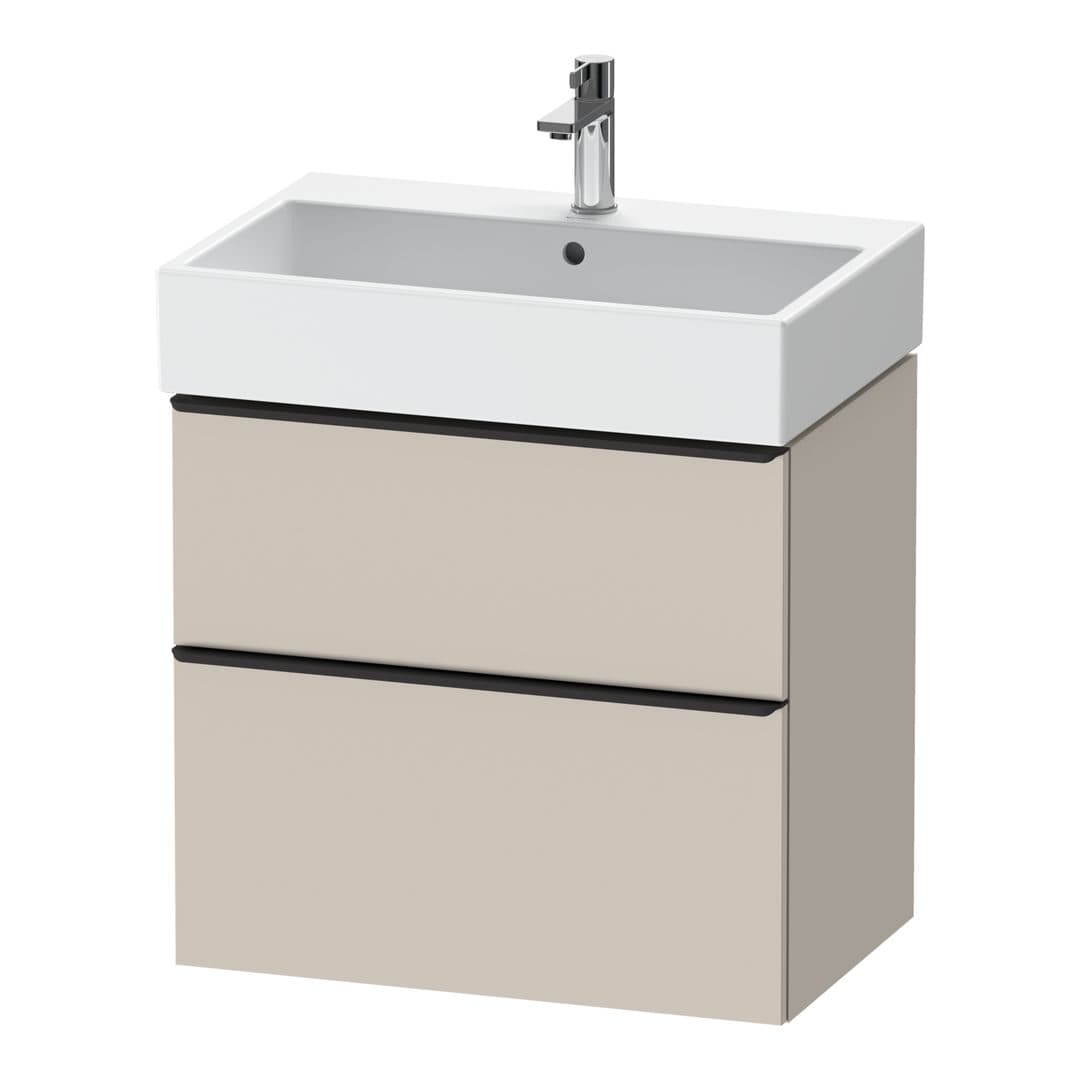 Duravit D-Neo – Έπιπλο Νιπτήρα – 684 mm, 2 συρτάρια, νιπτήρας κέντρο, Diamond black Matt – Taupe Matt, Decor (DE43720BD910000)