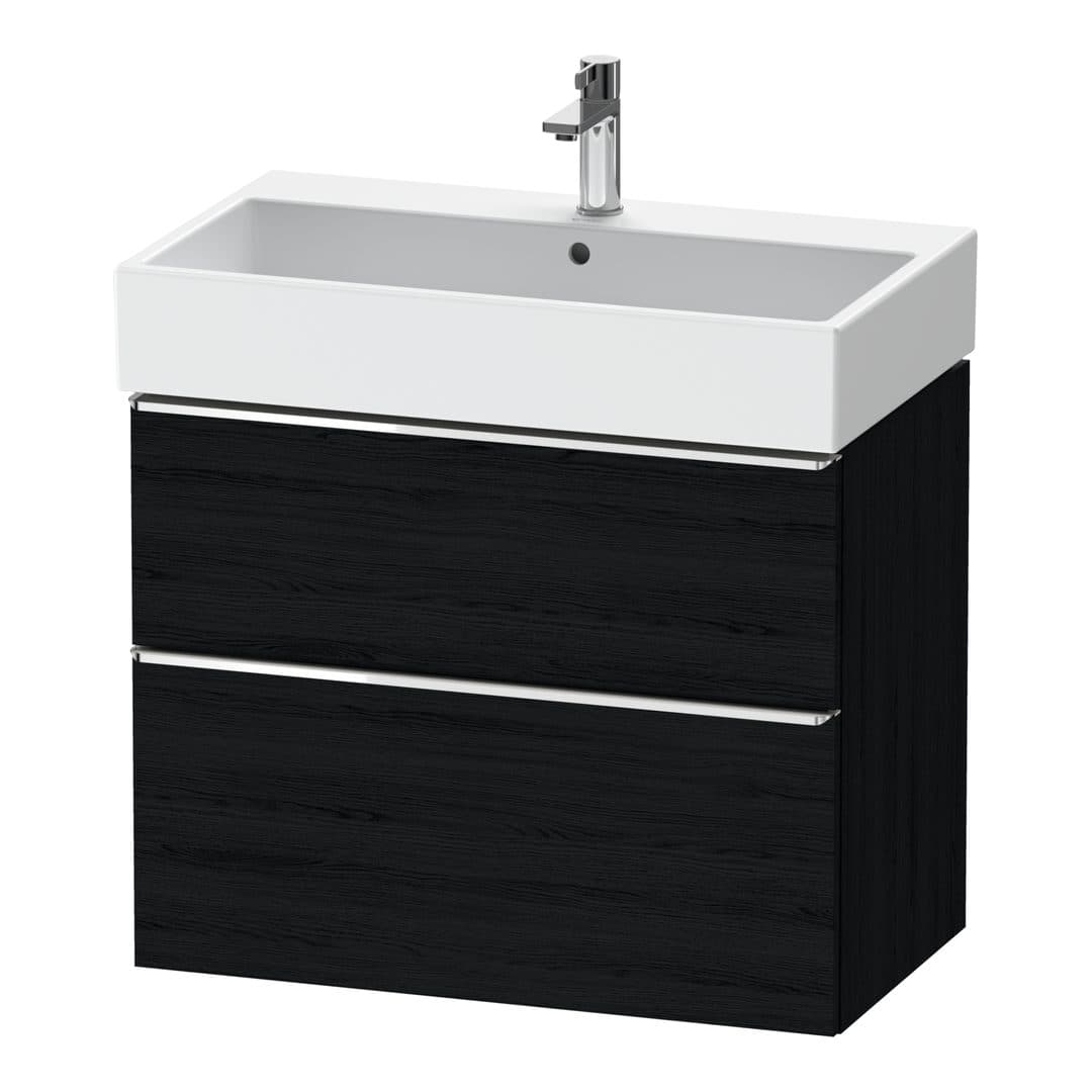 Duravit D-Neo – Έπιπλο Νιπτήρα – 784 mm, 2 συρτάρια, νιπτήρας κέντρο, 784 x 442 x 625 mm, Chrome High Gloss – Black oak Matt, Decor (DE4373010160000)