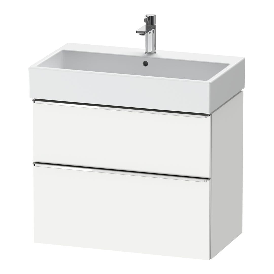 Duravit D-Neo – Έπιπλο Νιπτήρα – 784 mm, 2 συρτάρια, νιπτήρας κέντρο, 784 x 442 x 625 mm, Chrome High Gloss – White Matt, Decor (DE4373010180000)