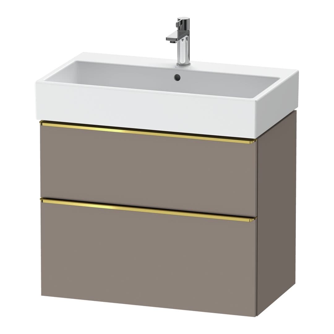 Duravit D-Neo – Έπιπλο Νιπτήρα – 784 mm, 2 συρτάρια, νιπτήρας κέντρο, 784 x 442 x 625 mm, Gold Polished – Basalte Matt, Decor (DE4373034430000)