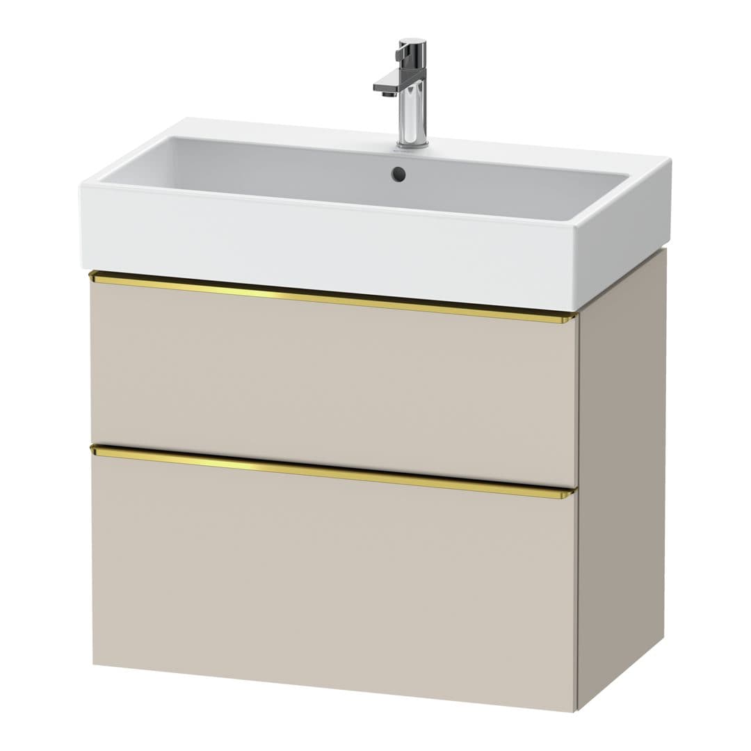 Duravit D-Neo – Έπιπλο Νιπτήρα – 784 mm, 2 συρτάρια, νιπτήρας κέντρο, 784 x 442 x 625 mm, Gold Polished – Taupe Matt, Decor (DE4373034910000)