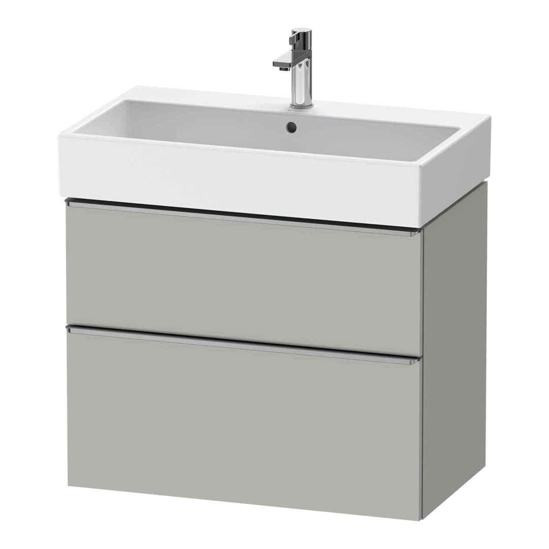 Duravit D-Neo – Έπιπλο Νιπτήρα – 784 mm, 2 συρτάρια, νιπτήρας κέντρο, 784 x 442 x 625 mm, Stainless steel Brushed – Concrete grey Matt, Decor (DE4373070070000)