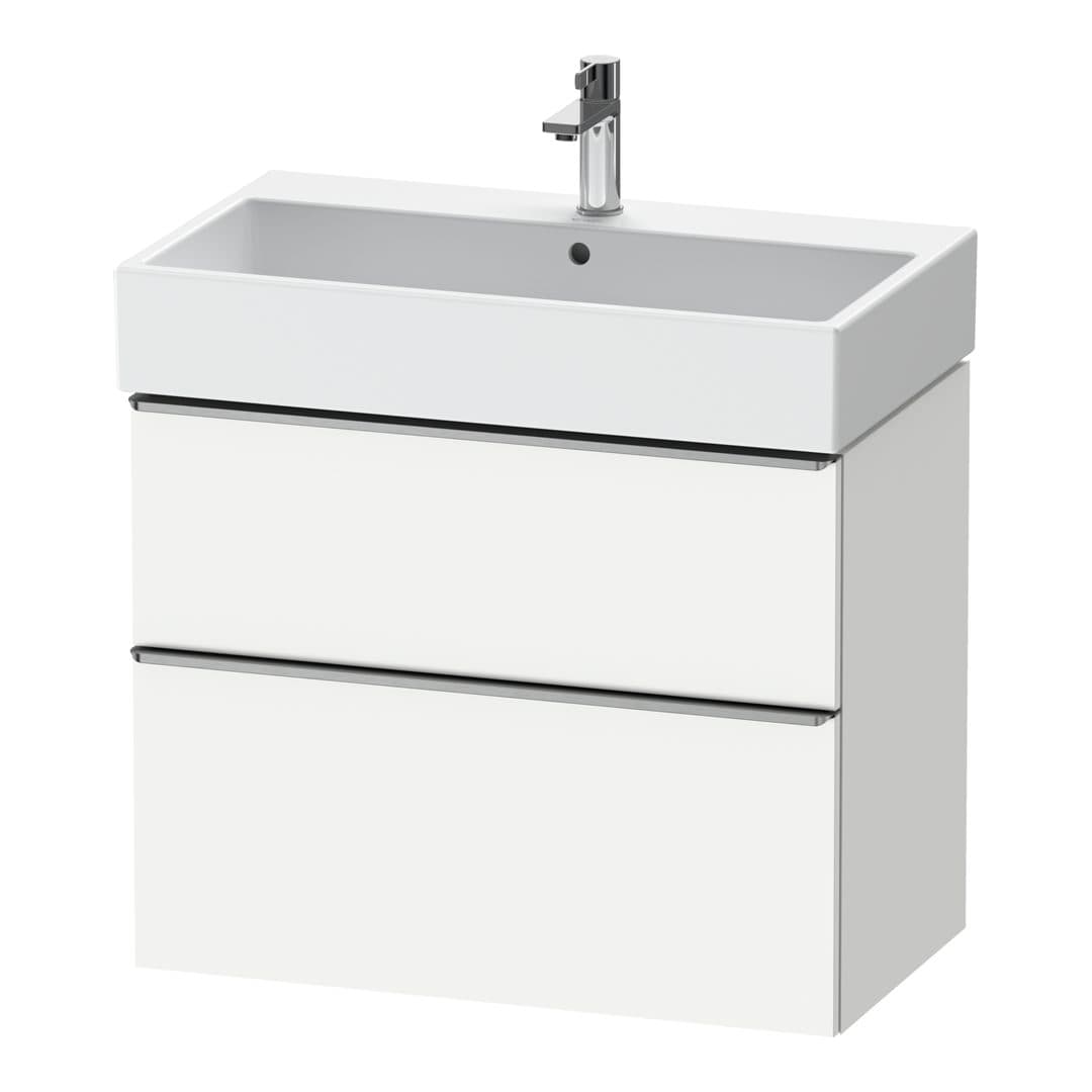 Duravit D-Neo – Έπιπλο Νιπτήρα – 784 mm, 2 συρτάρια, νιπτήρας κέντρο, 784 x 442 x 625 mm, Stainless steel Brushed – White Matt, Decor (DE4373070180000)