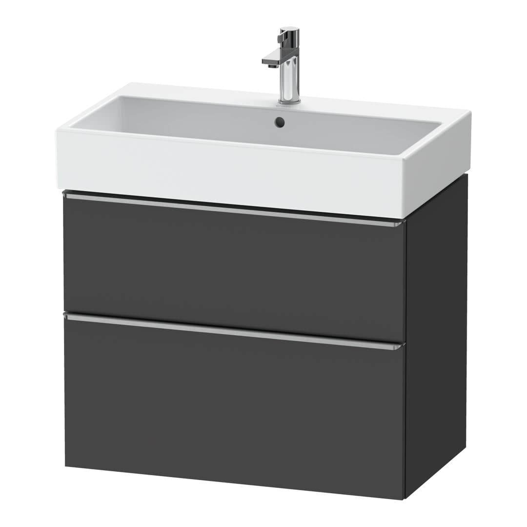 Duravit D-Neo – Έπιπλο Νιπτήρα – 784 mm, 2 συρτάρια, νιπτήρας κέντρο, 784 x 442 x 625 mm, Stainless steel Brushed – Graphite Matt, Decor (DE4373070490000)