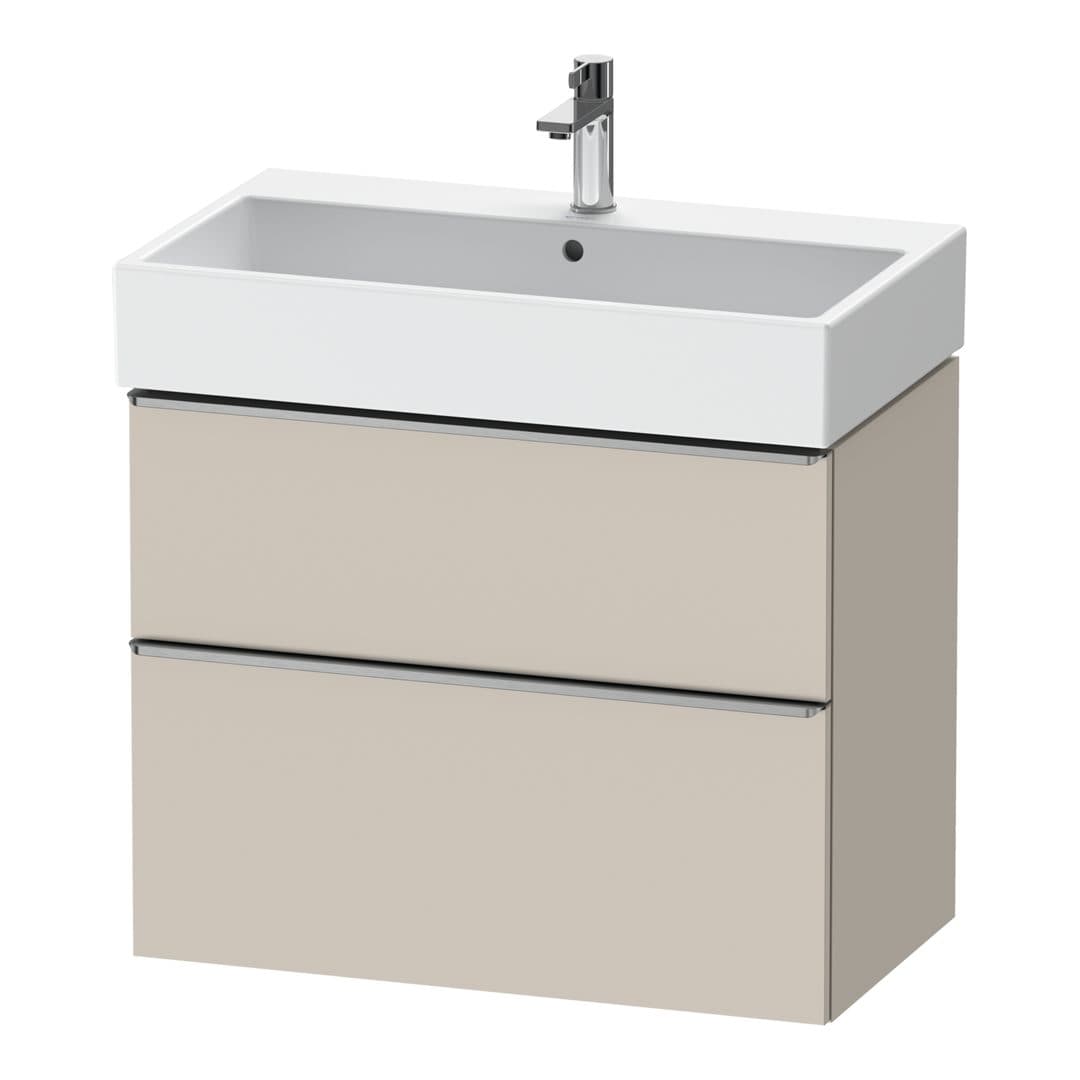 Duravit D-Neo – Έπιπλο Νιπτήρα – 784 mm, 2 συρτάρια, νιπτήρας κέντρο, 784 x 442 x 625 mm, Stainless steel Brushed – Taupe Matt, Decor (DE4373070910000)