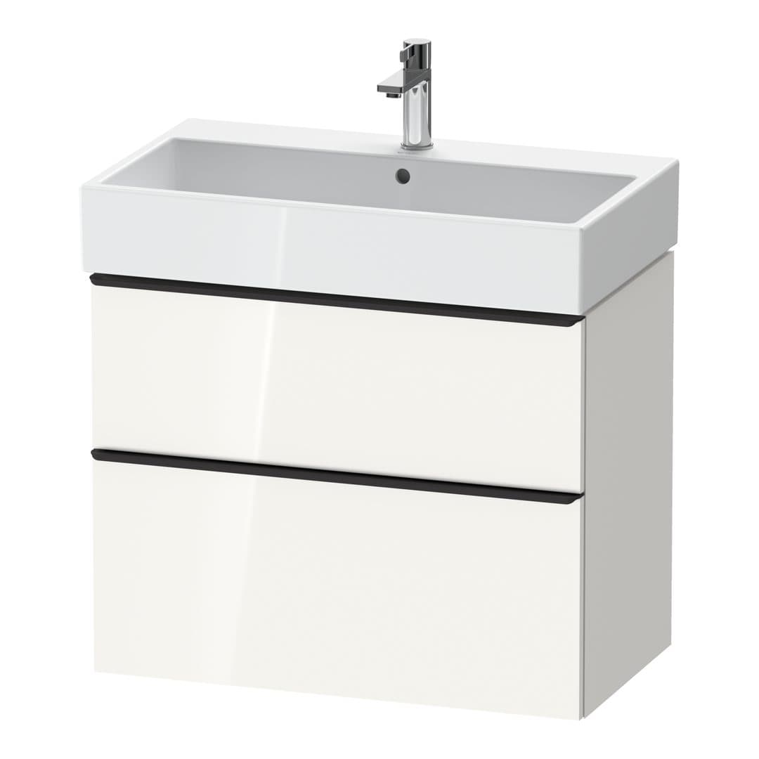 Duravit D-Neo – Έπιπλο Νιπτήρα – 784 mm, 2 συρτάρια, νιπτήρας κέντρο, 784 x 442 x 625 mm, Diamond black Matt – White High Gloss, Decor (DE43730BD220000)