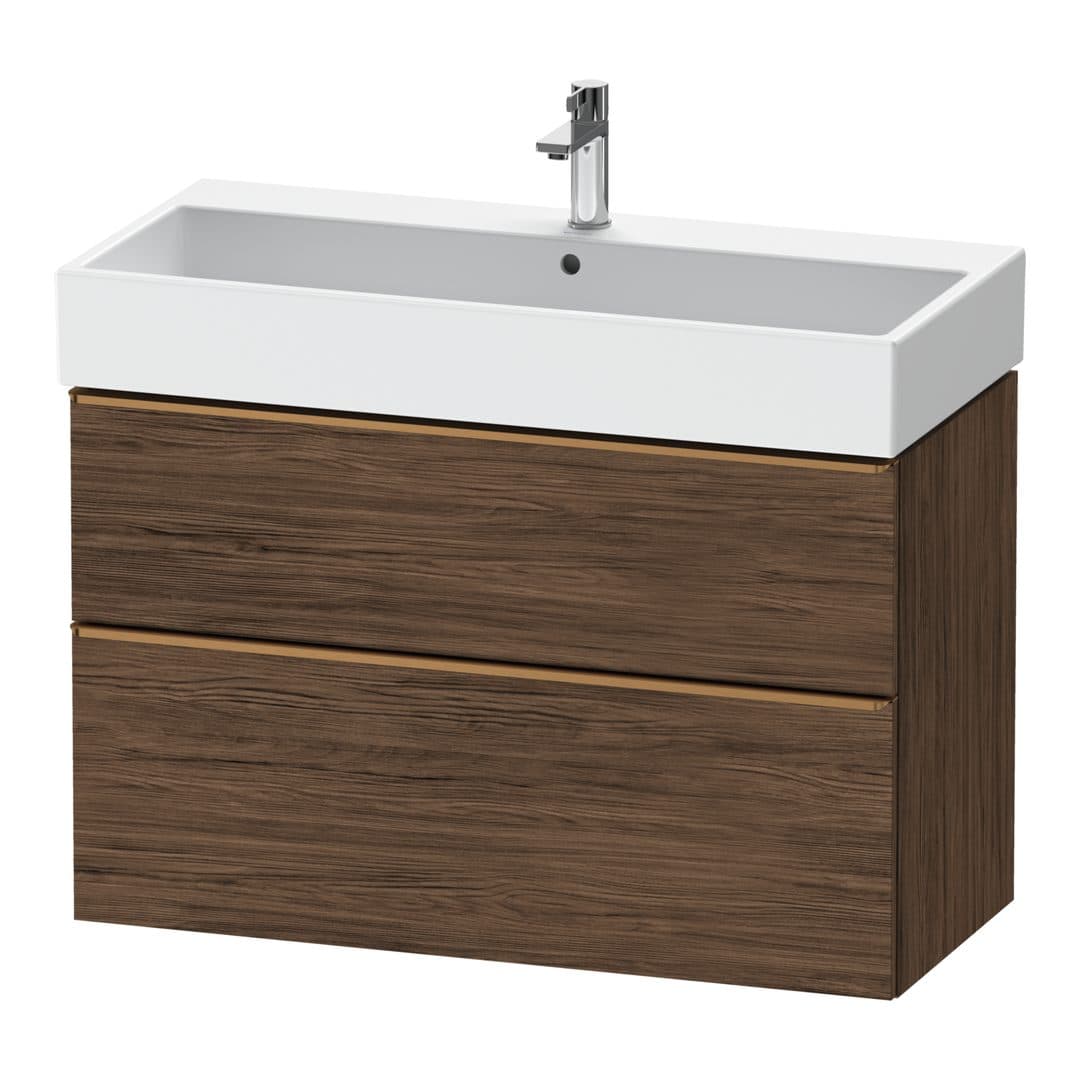 Duravit D-Neo – Έπιπλο Νιπτήρα – 984 mm, 2 συρτάρια, νιπτήρας κέντρο, 984 x 442 x 625 mm, Bronze Brushed – Walnut dark Matt, Decor (DE4374004210000)