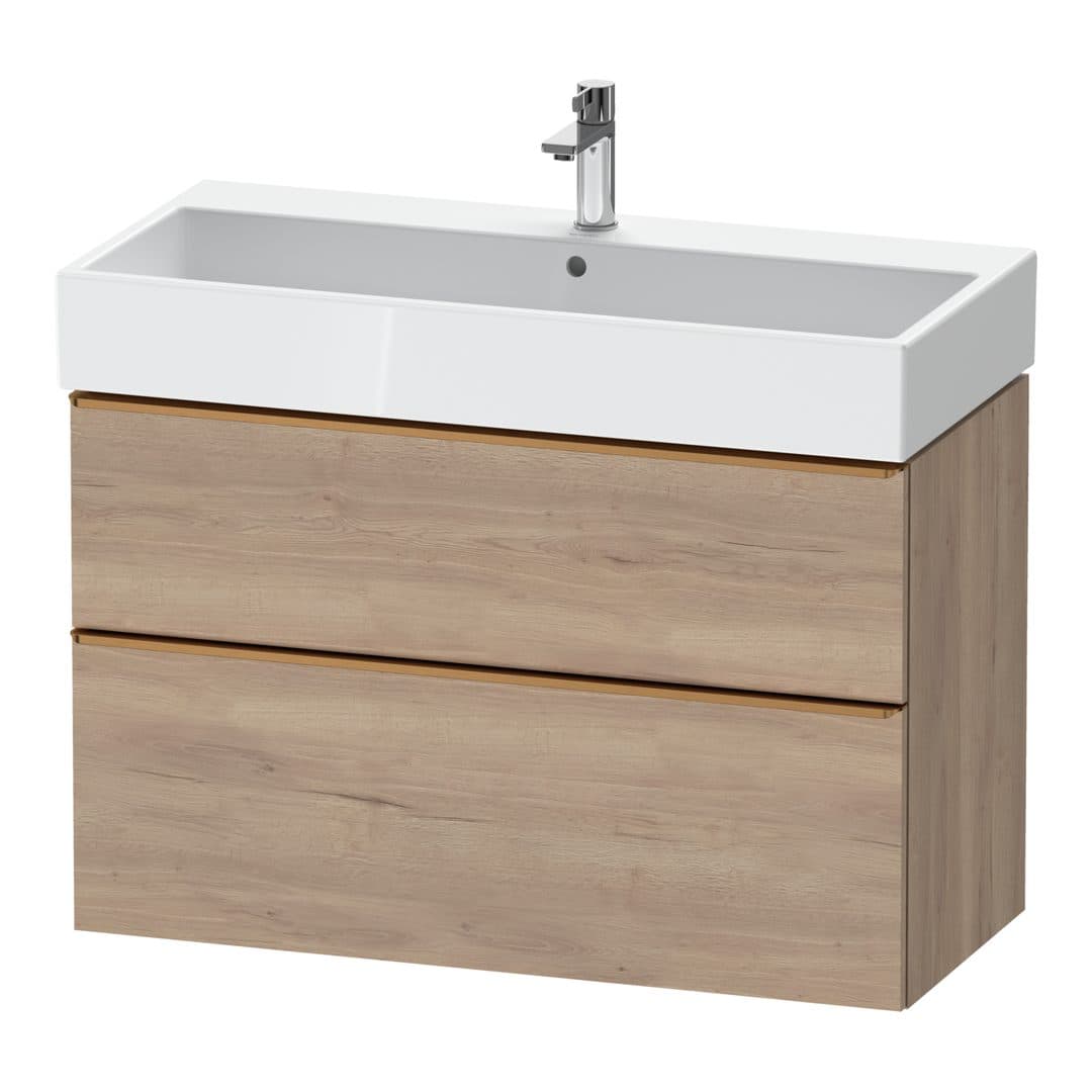 Duravit D-Neo – Έπιπλο Νιπτήρα – 984 mm, 2 συρτάρια, νιπτήρας κέντρο, 984 x 442 x 625 mm, Bronze Brushed – Marbled Oak Matt, Decor (DE4374004550000)