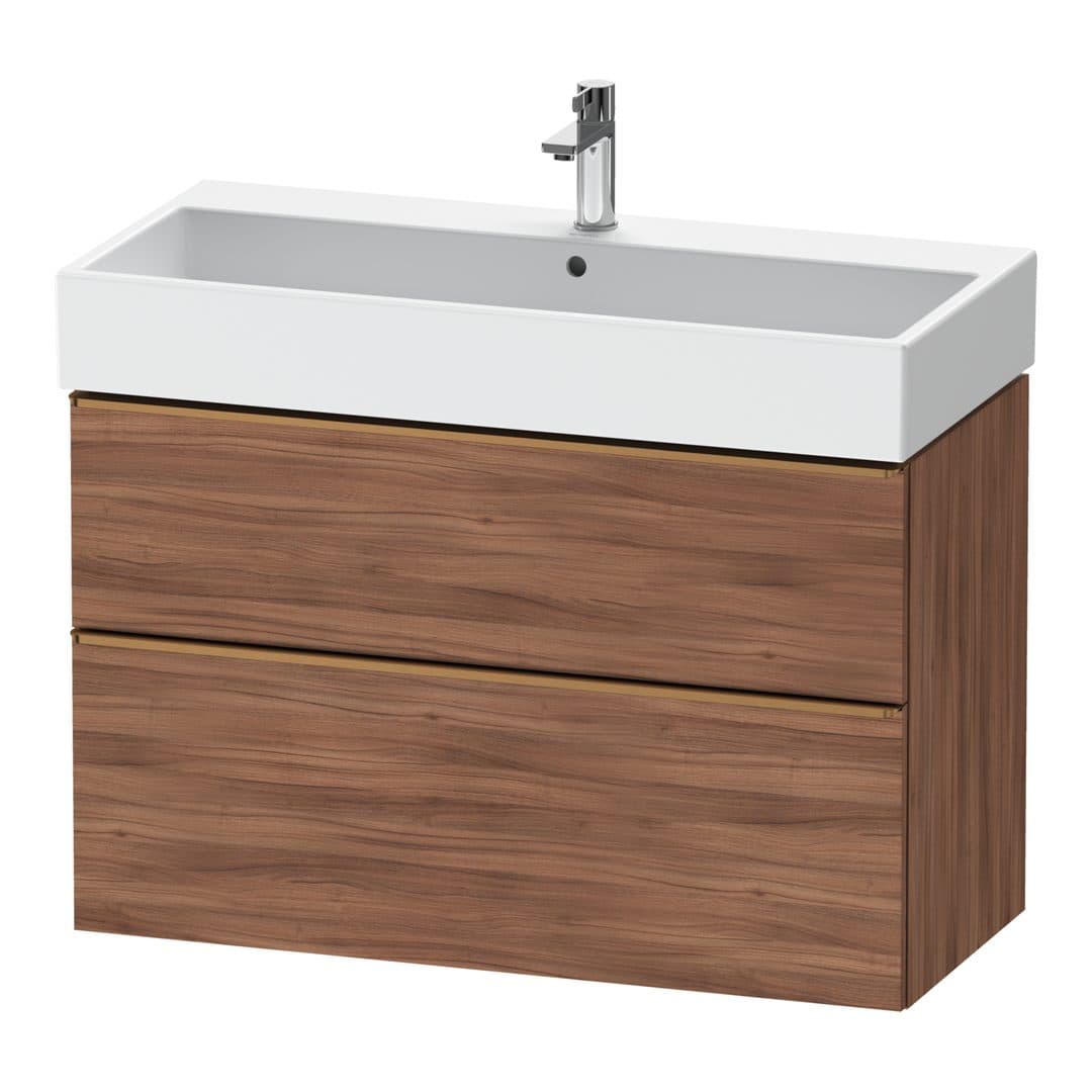 Duravit D-Neo – Έπιπλο Νιπτήρα – 984 mm, 2 συρτάρια, νιπτήρας κέντρο, 984 x 442 x 625 mm, Bronze Brushed – Walnut Matt, Decor (DE4374004790000)