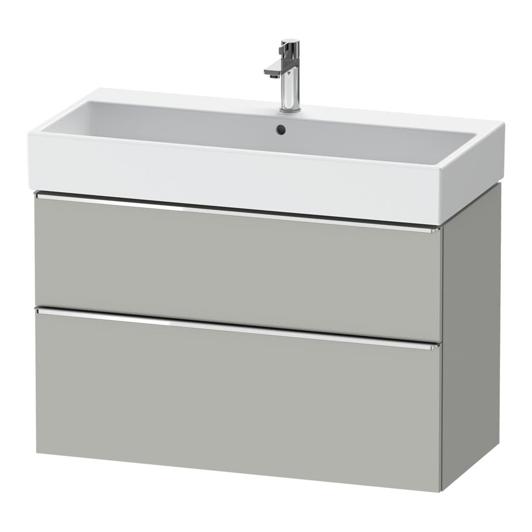 Duravit D-Neo – Έπιπλο Νιπτήρα – 984 mm, 2 συρτάρια, νιπτήρας κέντρο, 984 x 442 x 625 mm, Chrome High Gloss – Concrete grey Matt, Decor (DE4374010070000)