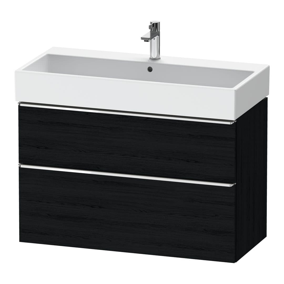 Duravit D-Neo – Έπιπλο Νιπτήρα – 984 mm, 2 συρτάρια, νιπτήρας κέντρο, 984 x 442 x 625 mm, Chrome High Gloss – Black oak Matt, Decor (DE4374010160000)