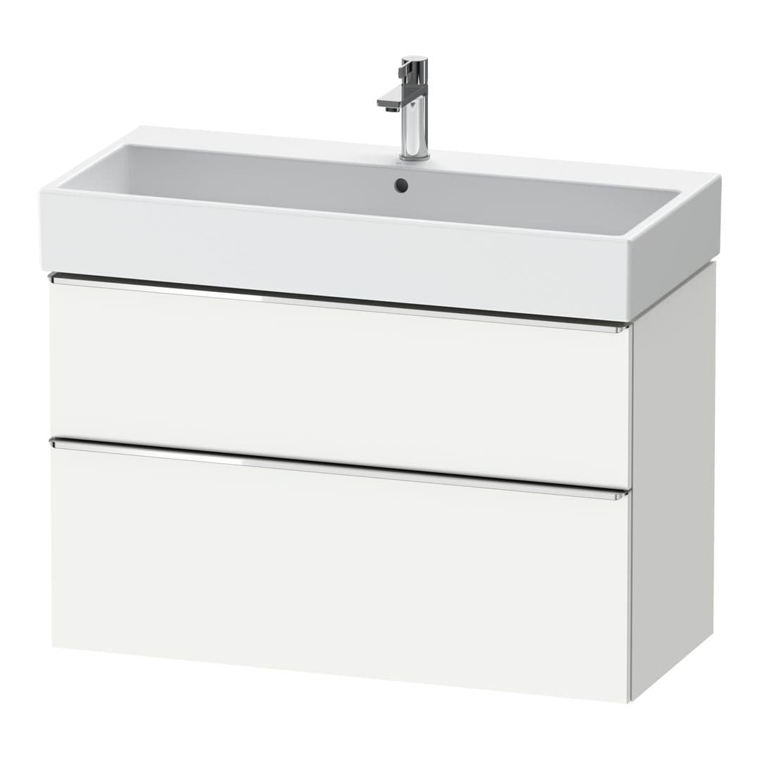 Duravit D-Neo – Έπιπλο Νιπτήρα – 984 mm, 2 συρτάρια, νιπτήρας κέντρο, 984 x 442 x 625 mm, Chrome High Gloss – White Matt, Decor (DE4374010180000)