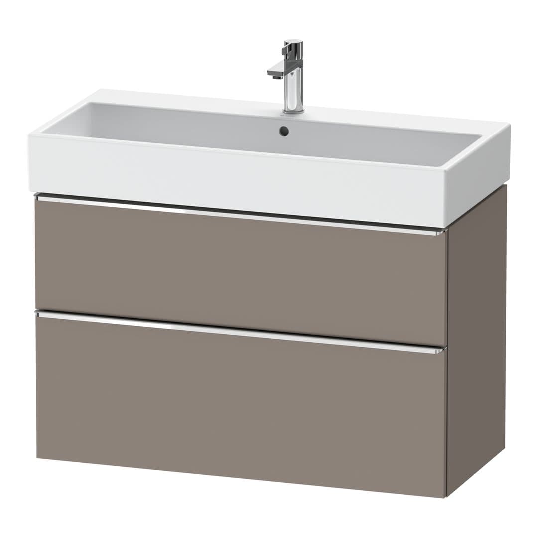 Duravit D-Neo – Έπιπλο Νιπτήρα – 984 mm, 2 συρτάρια, νιπτήρας κέντρο, 984 x 442 x 625 mm, Chrome High Gloss – Basalte Matt, Decor (DE4374010430000)
