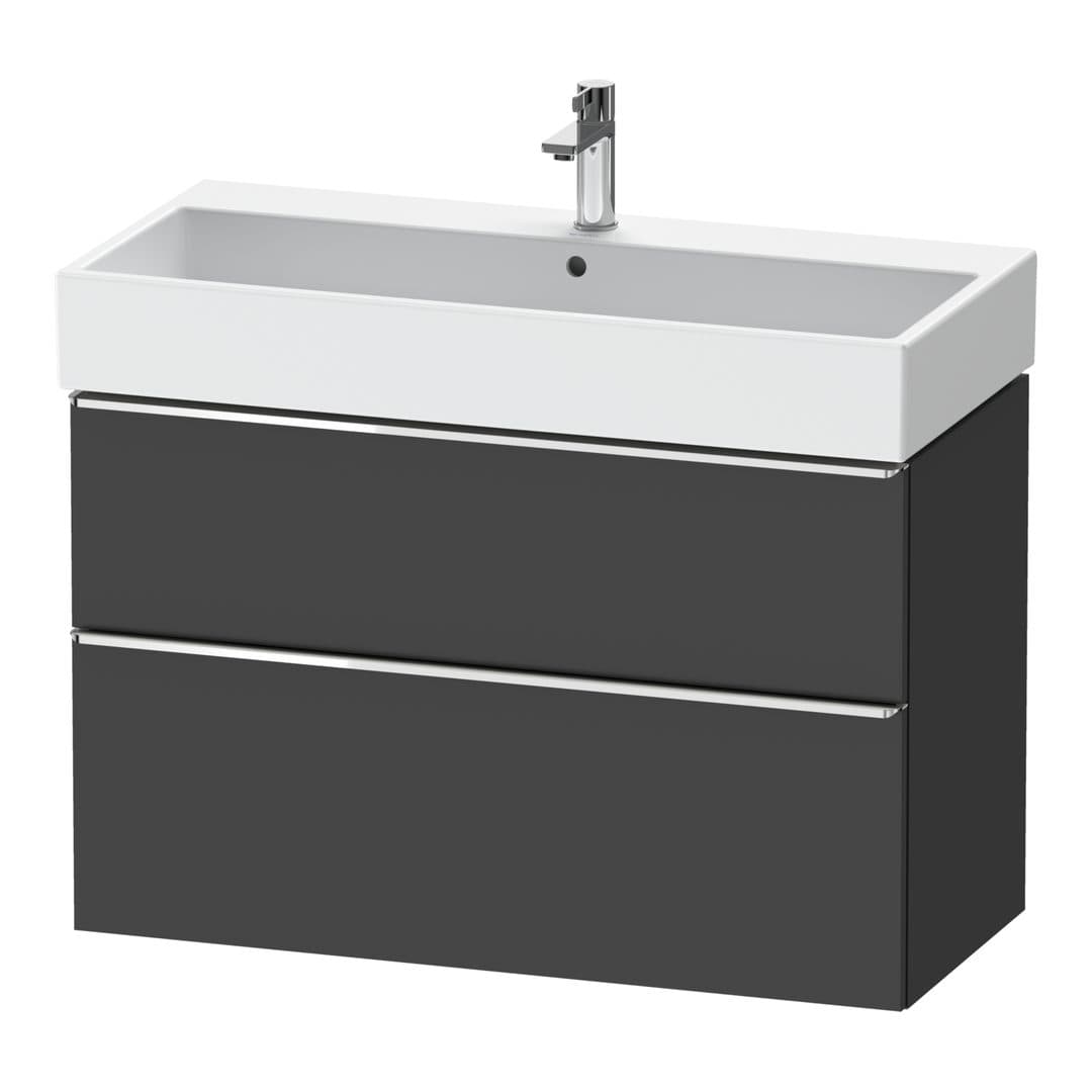 Duravit D-Neo – Έπιπλο Νιπτήρα – 984 mm, 2 συρτάρια, νιπτήρας κέντρο, 984 x 442 x 625 mm, Chrome High Gloss – Graphite Matt, Decor (DE4374010490000)