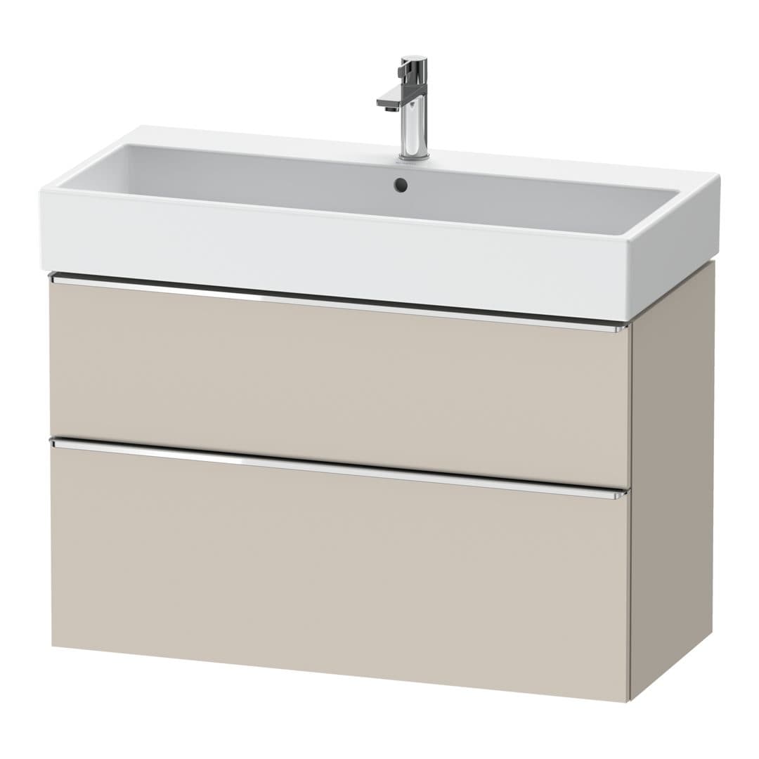 Duravit D-Neo – Έπιπλο Νιπτήρα – 984 mm, 2 συρτάρια, νιπτήρας κέντρο, 984 x 442 x 625 mm, Chrome High Gloss – Taupe Matt, Decor (DE4374010910000)