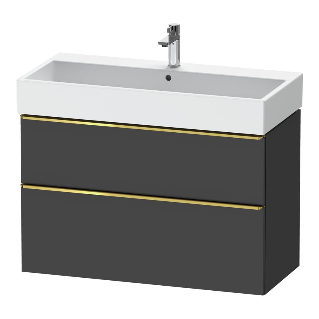 Duravit D-Neo – Έπιπλο Νιπτήρα – 984 mm, 2 συρτάρια, νιπτήρας κέντρο, 984 x 442 x 625 mm, Gold Polished – Graphite Matt, Decor (DE4374034490000)