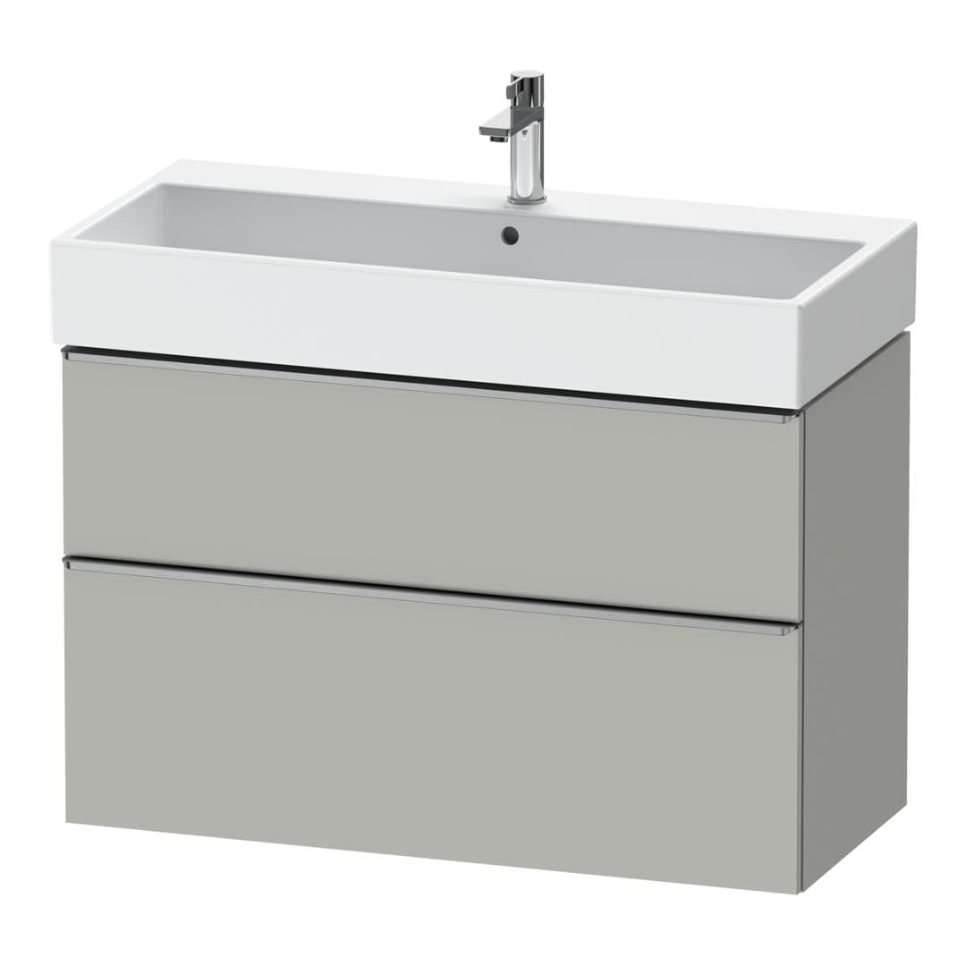 Duravit D-Neo – Έπιπλο Νιπτήρα – 984 mm, 2 συρτάρια, νιπτήρας κέντρο, 984 x 442 x 625 mm, Stainless steel Brushed – Concrete grey Matt, Decor (DE4374070070000)