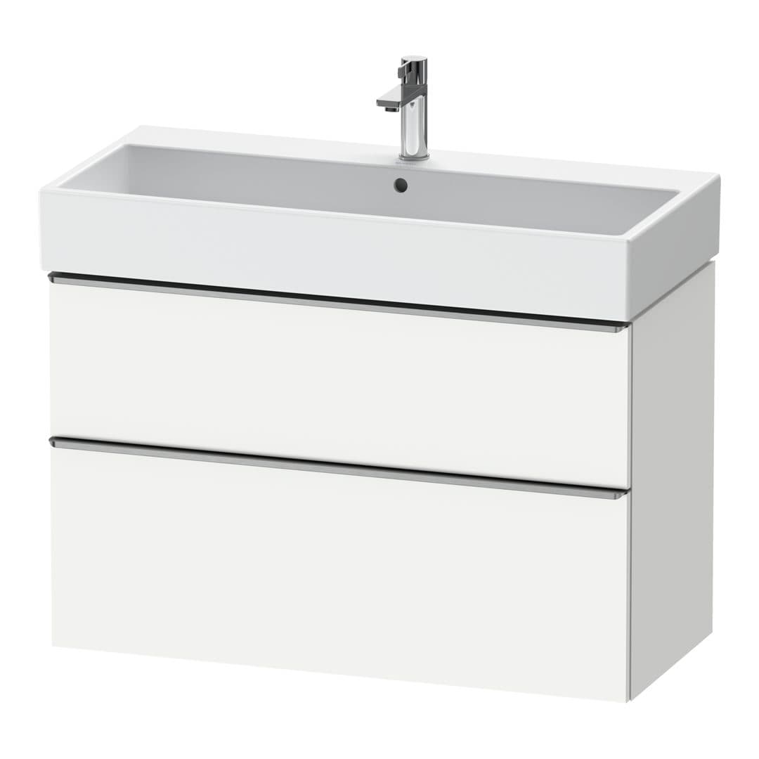 Duravit D-Neo – Έπιπλο Νιπτήρα – 984 mm, 2 συρτάρια, νιπτήρας κέντρο, 984 x 442 x 625 mm, Stainless steel Brushed – White Matt, Decor (DE4374070180000)
